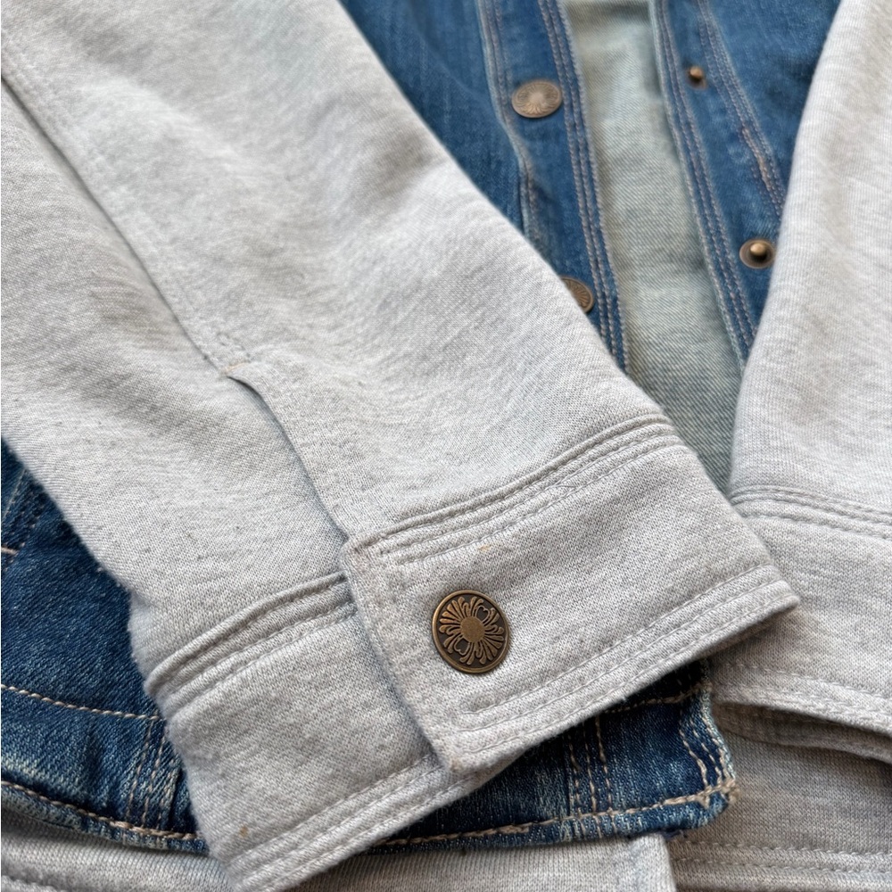 NorthStyle Denim Jacket with Gray Hood - Picture 2 of 6